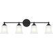 Bronson 4 Light 32 inch Matte Black Vanity Light Wall Light